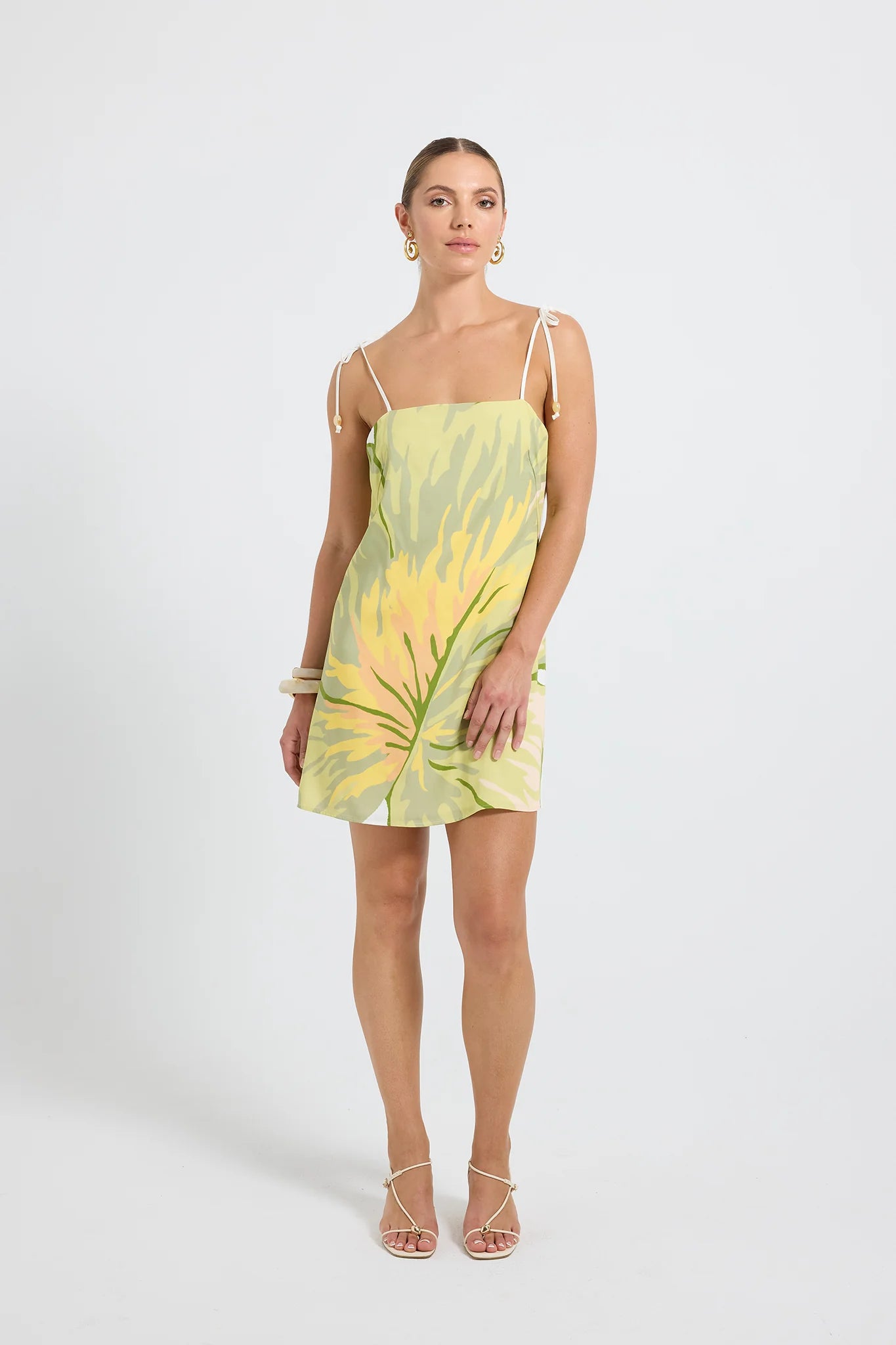 JUNO MINI DRESS - GREEN PALM