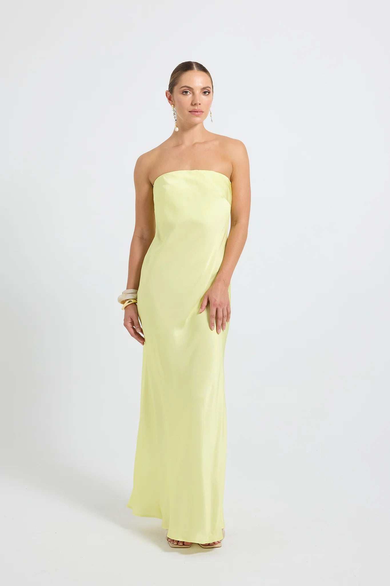 QUINN STRAPLESS MAXI - LEMON LIME