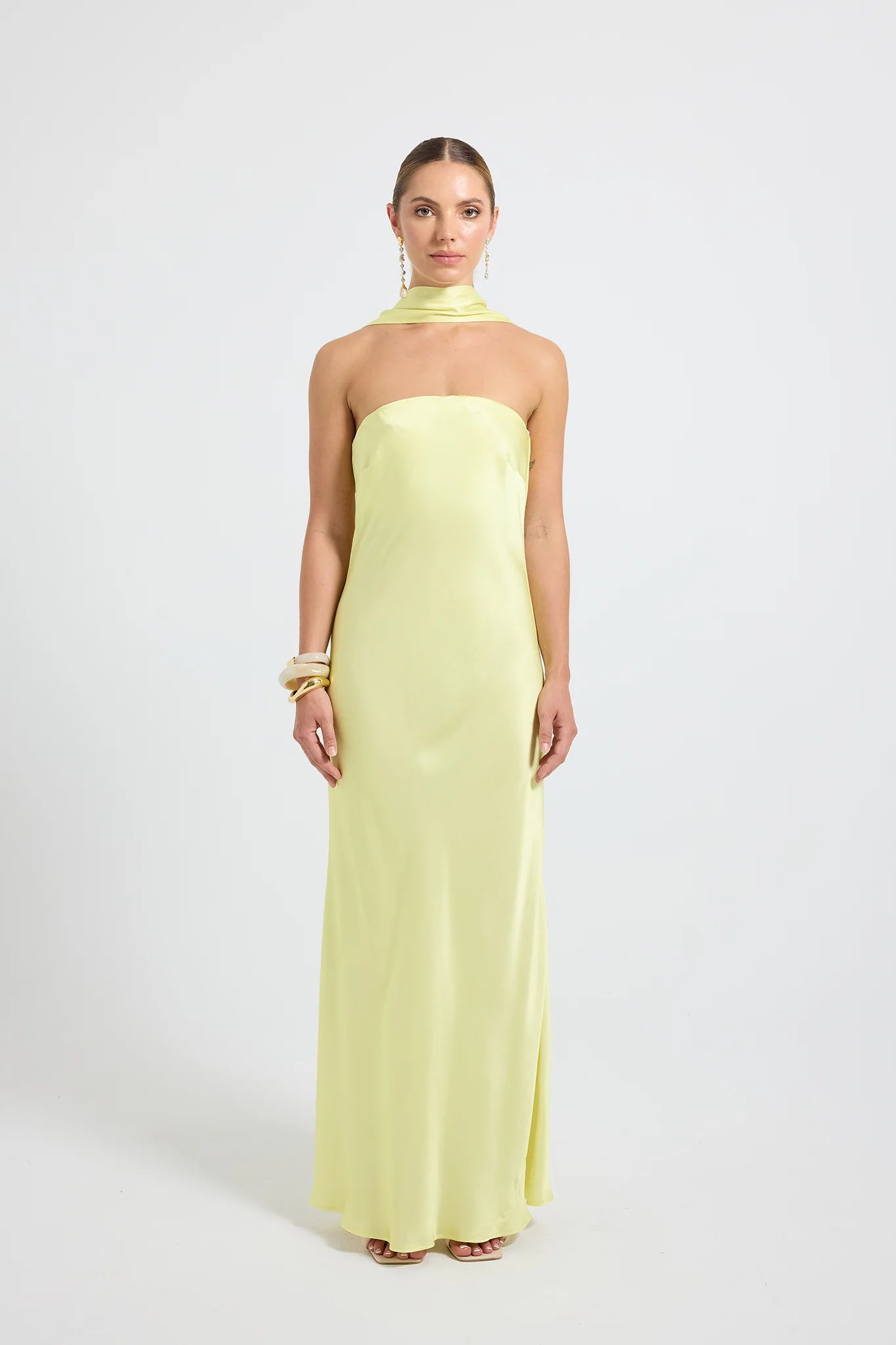 QUINN STRAPLESS MAXI - LEMON LIME