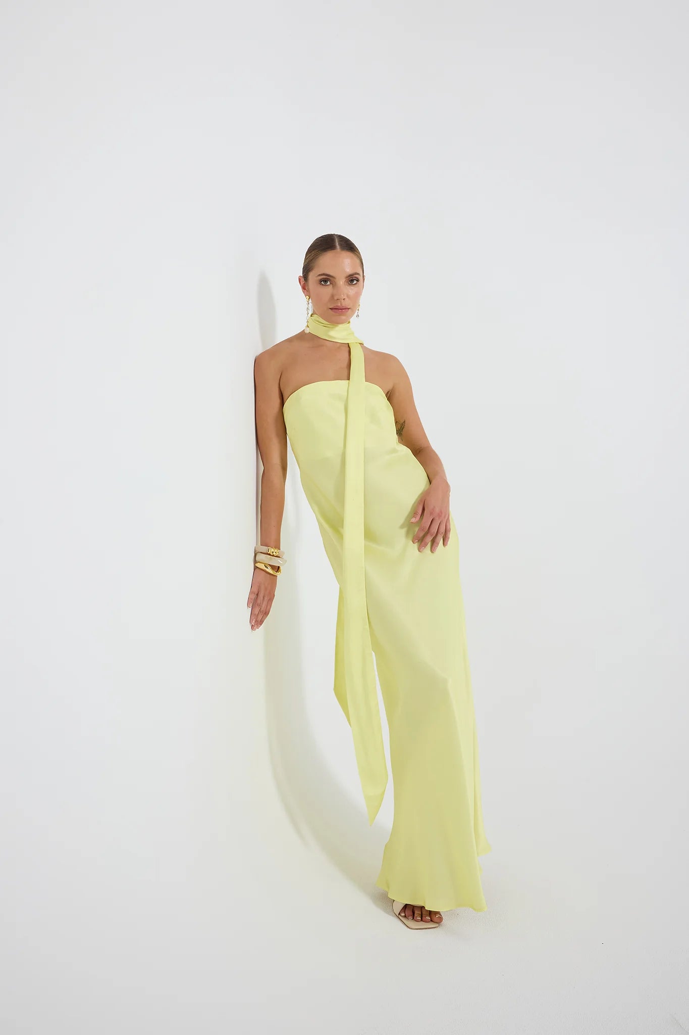 QUINN STRAPLESS MAXI - LEMON LIME