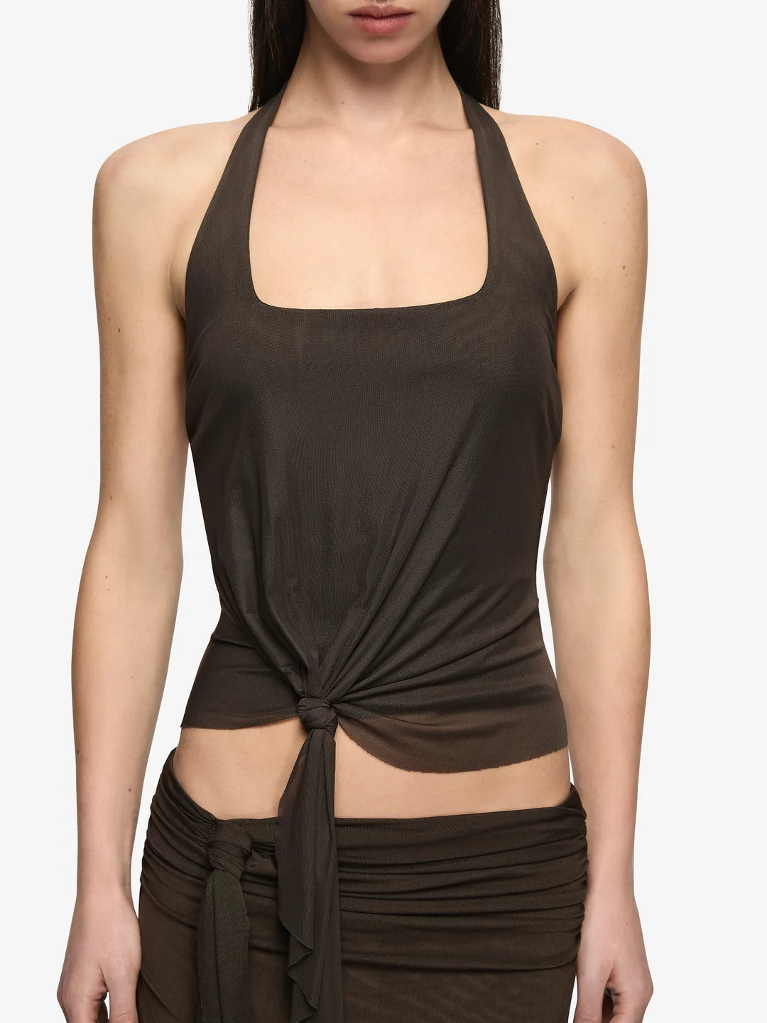 OLYSSIA KNOT HALTER TOP
