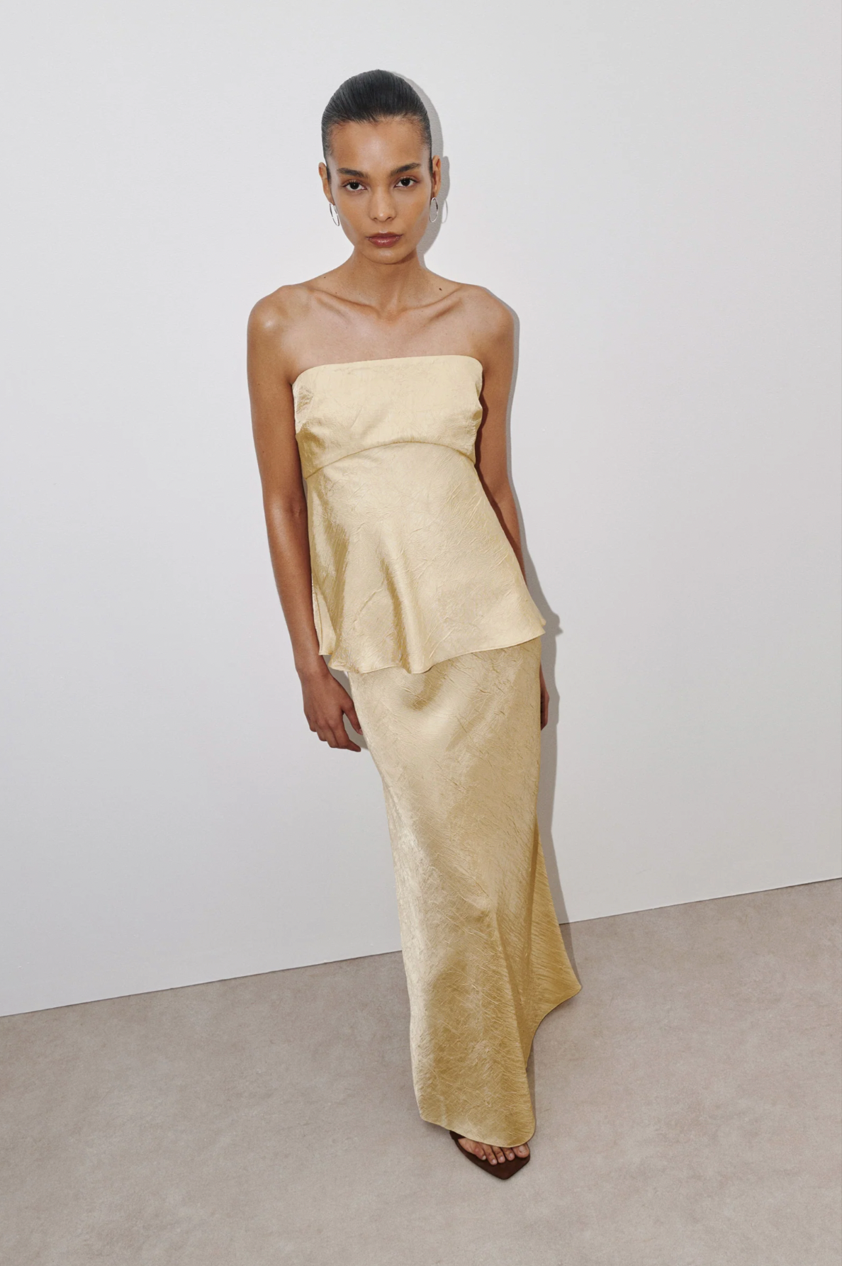 PANDORA STRAPLESS TOP - BUTTER