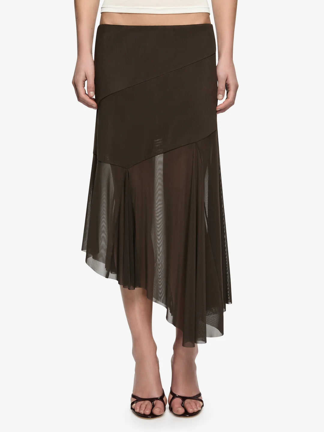 OLYSSIA ASYM MIDI SKIRT