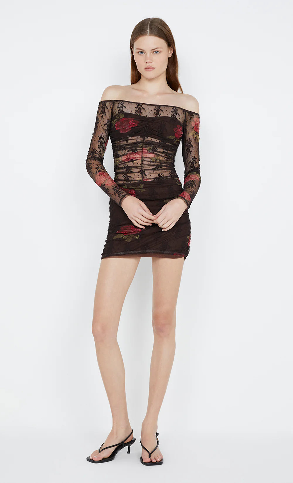 DESERT ROSE MINI DRESS CHOC FLORAL DESERT ROSE MINI DRESS CHOC FLORAL