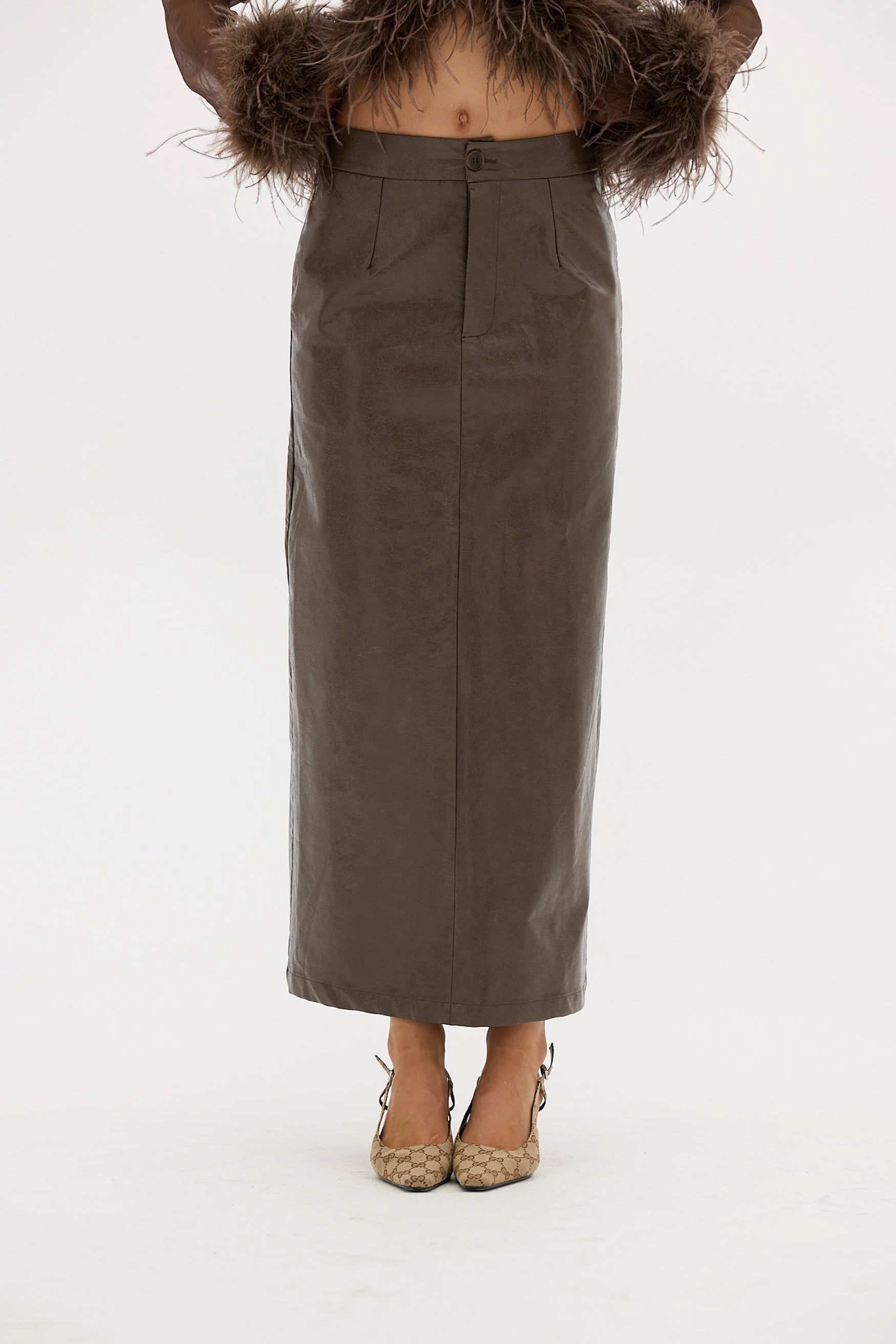 ELIZA MAXI SKIRT - CHOCOLATE