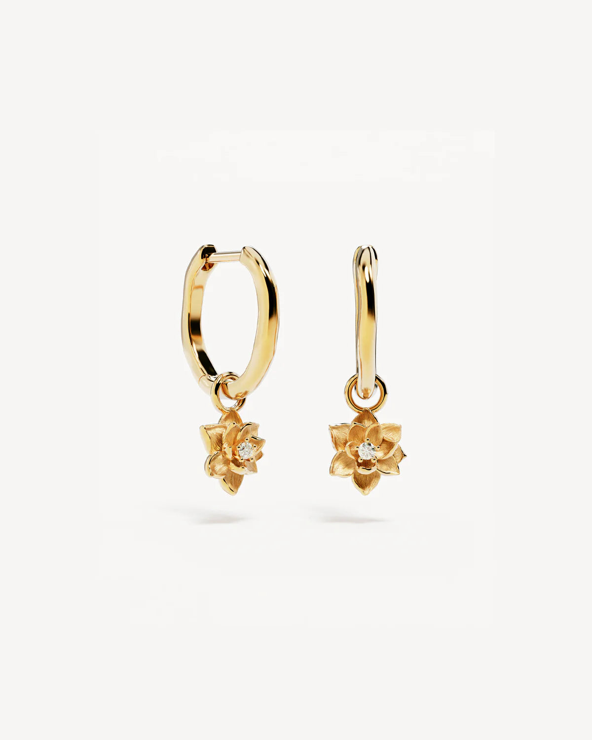 BLOOM WITHIN LOTUS HOOPS - GOLD