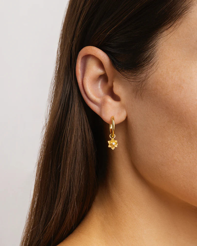 BLOOM WITHIN LOTUS HOOPS - GOLD