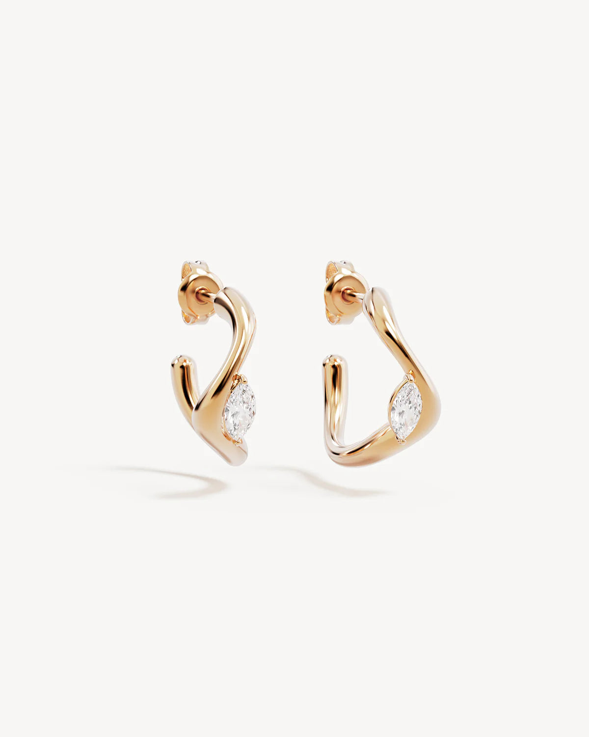 CRYSTAL WINGS HOOPS - GOLD