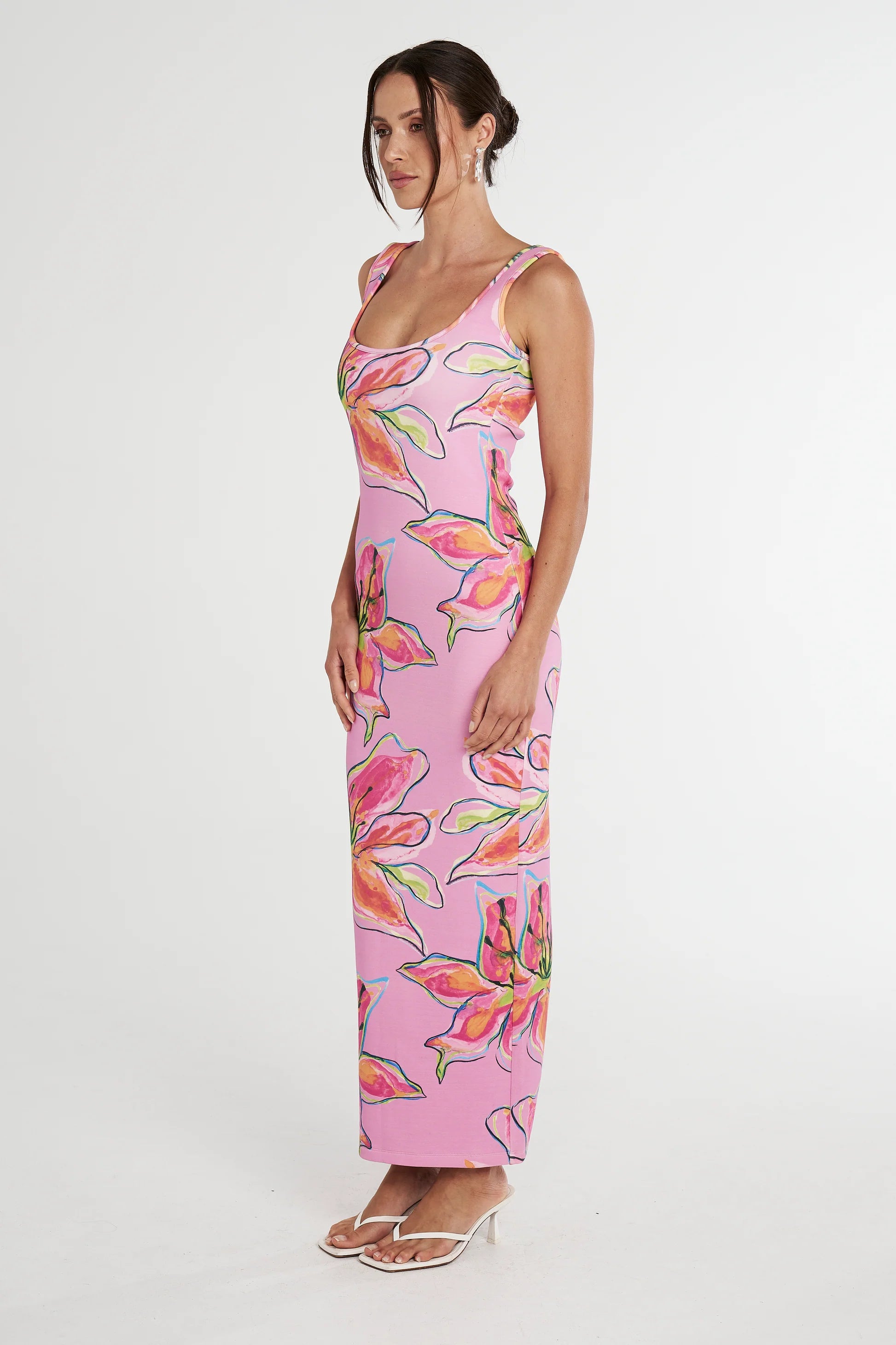 SCOOP NECK MAXI LILAC LILY