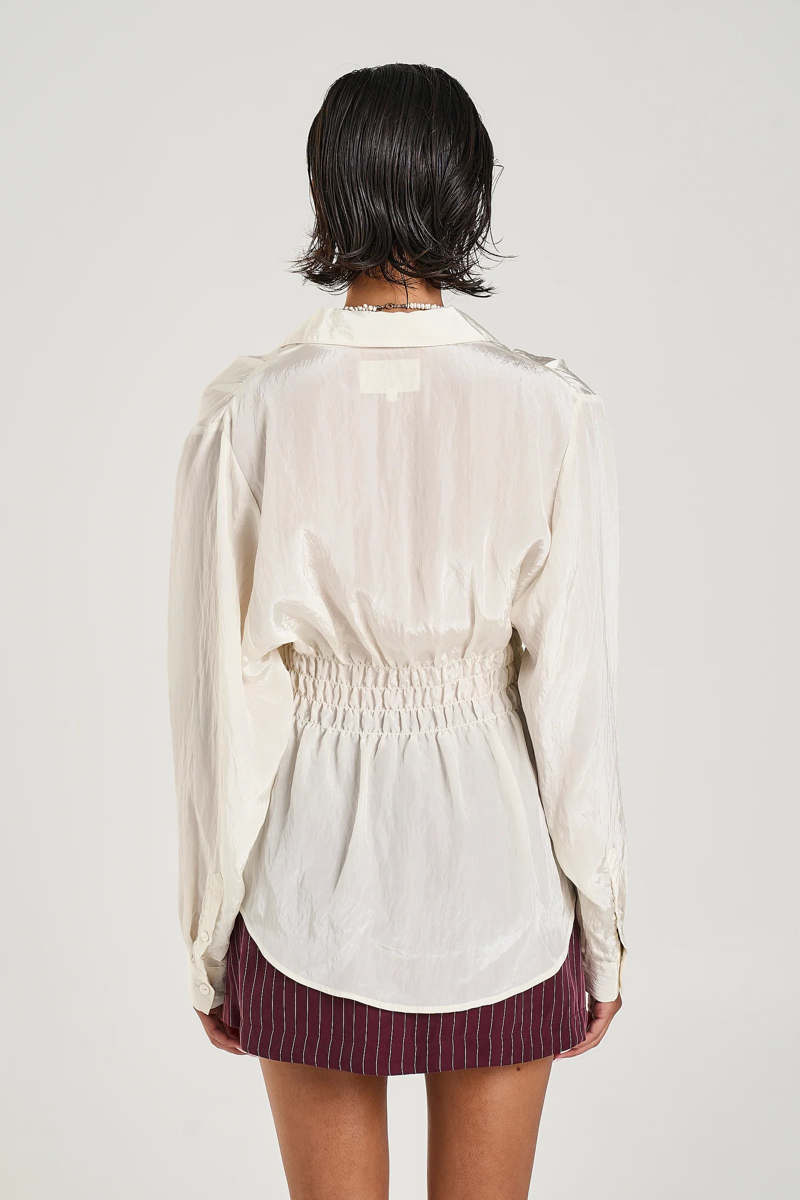 SHIRRED LS SHIRT