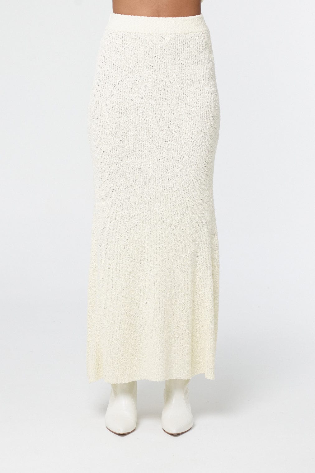 WISTFUL KNIT MIDI SKIRT - PEARL