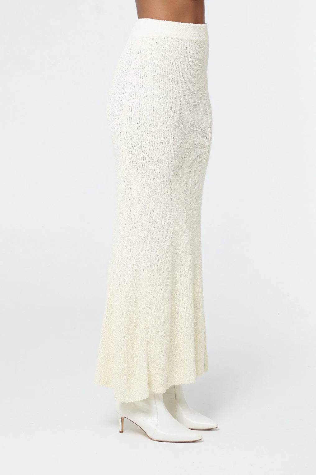 WISTFUL KNIT MIDI SKIRT - PEARL