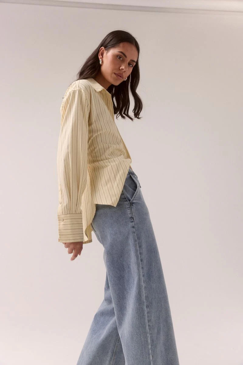 BRYNN SHIRT - LEMONADE STRIPE