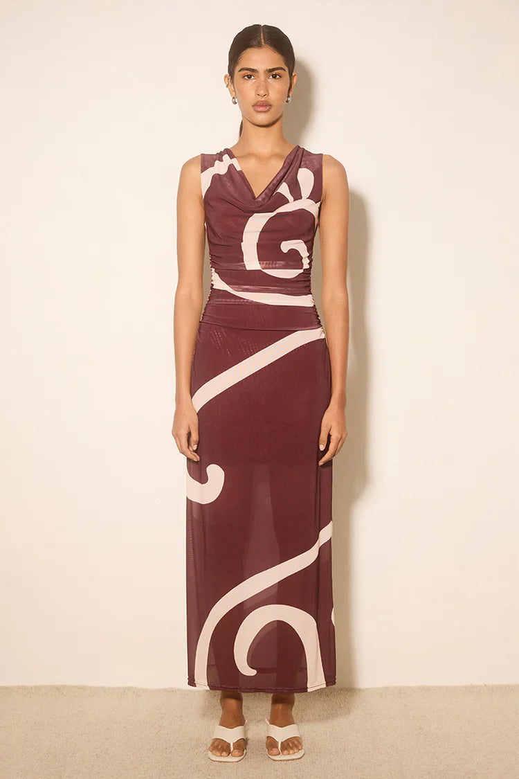 SIERRA DRESS - PLUM SWIRL