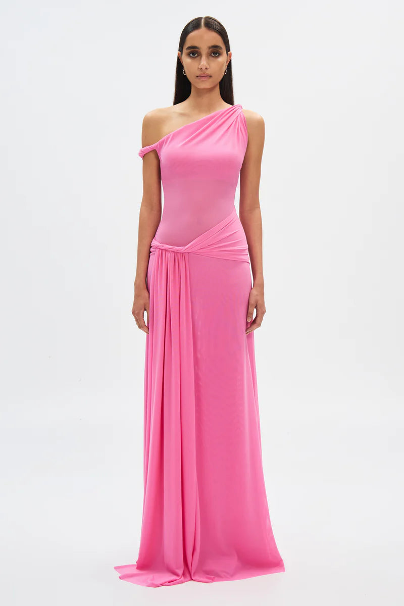 THE SISAL MESH MAXI DRESS - ORCHID PINK
