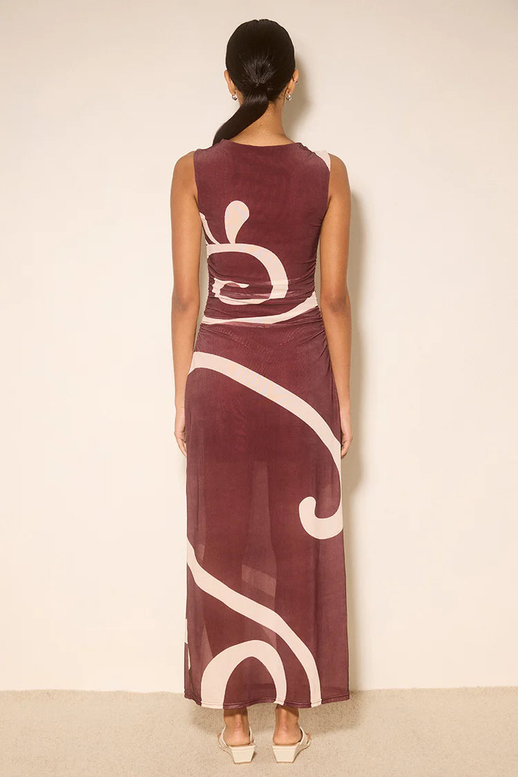 SIERRA DRESS - PLUM SWIRL