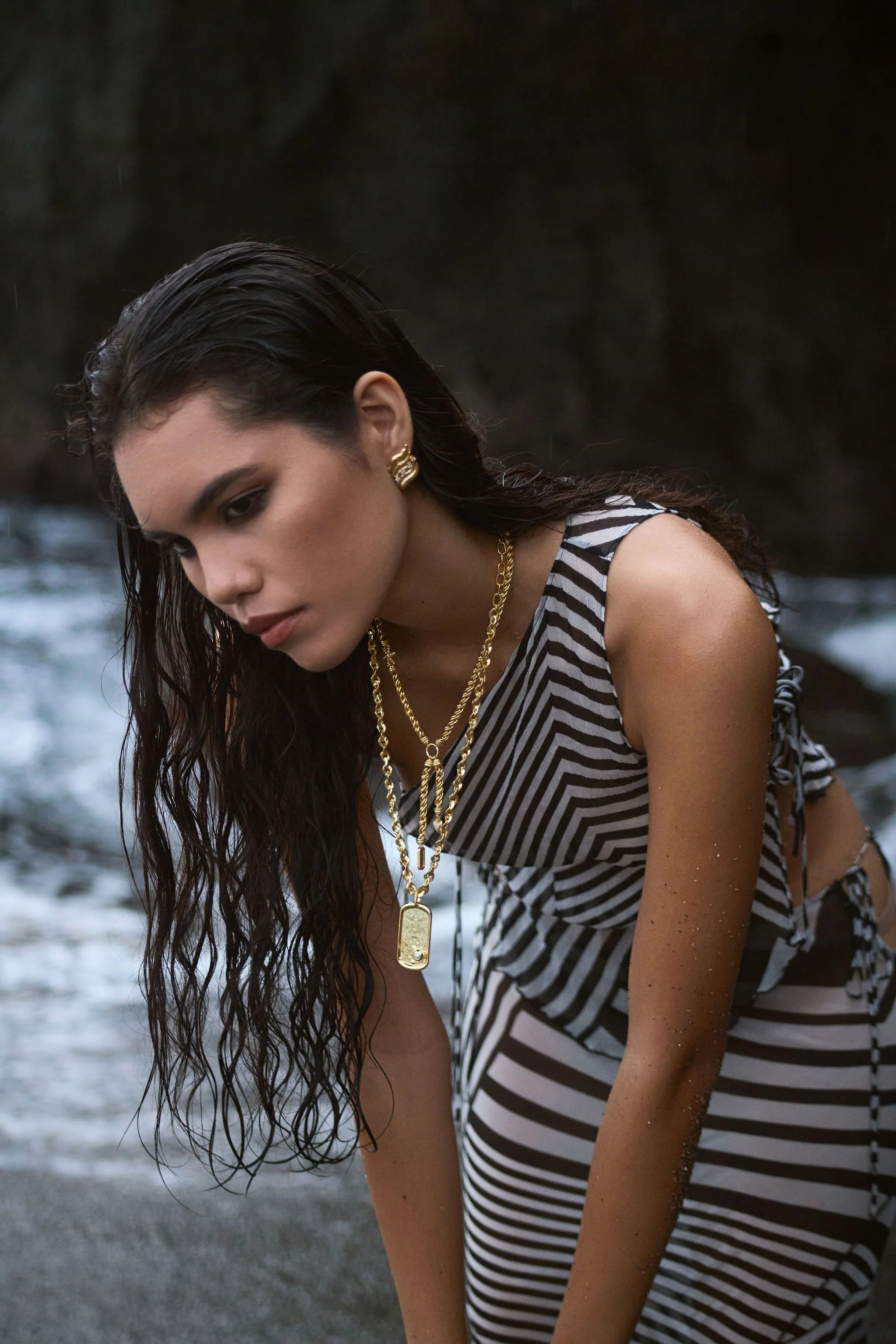 CYPRESS NECKLACE - GOLD PEARL