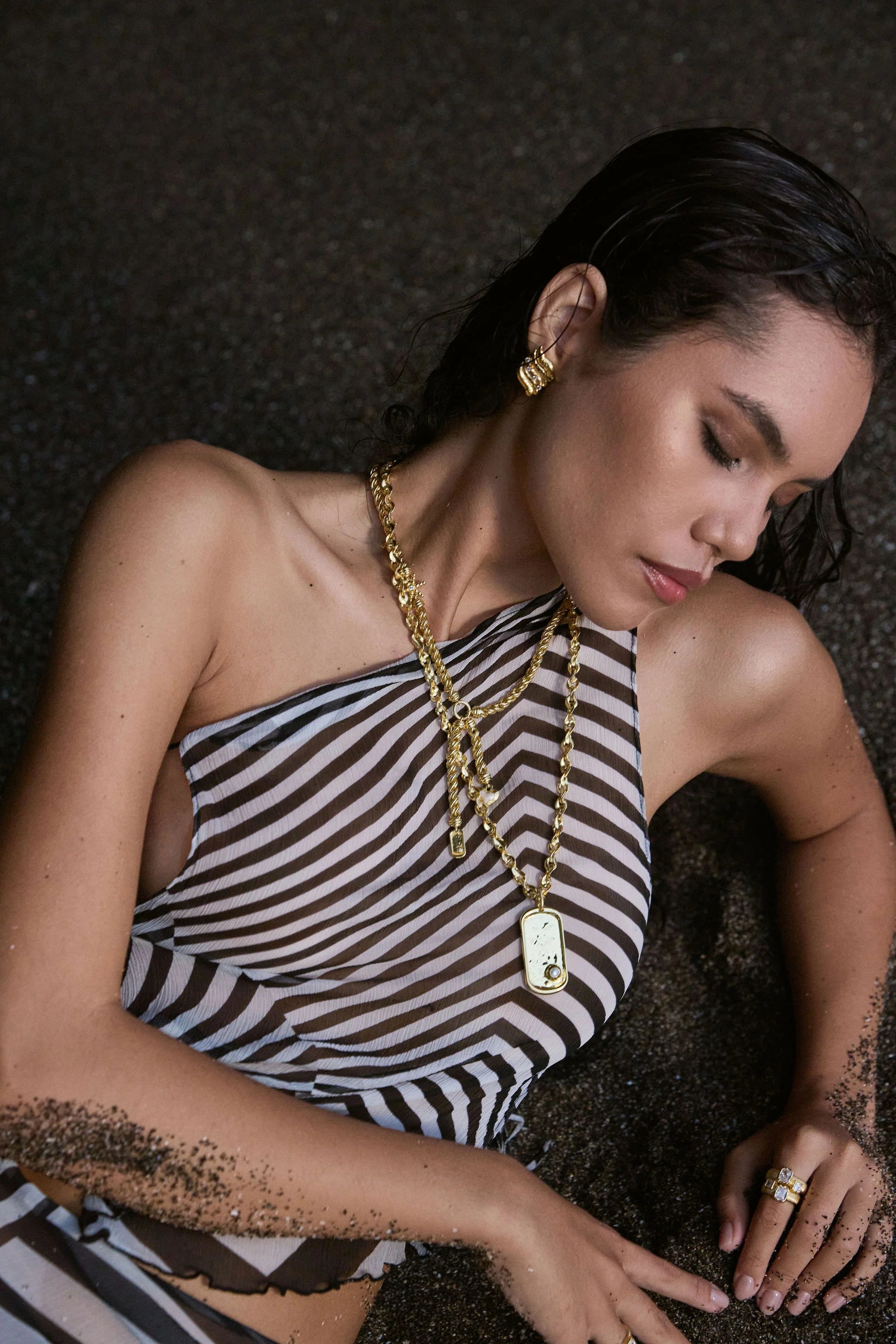 CYPRESS NECKLACE - GOLD PEARL