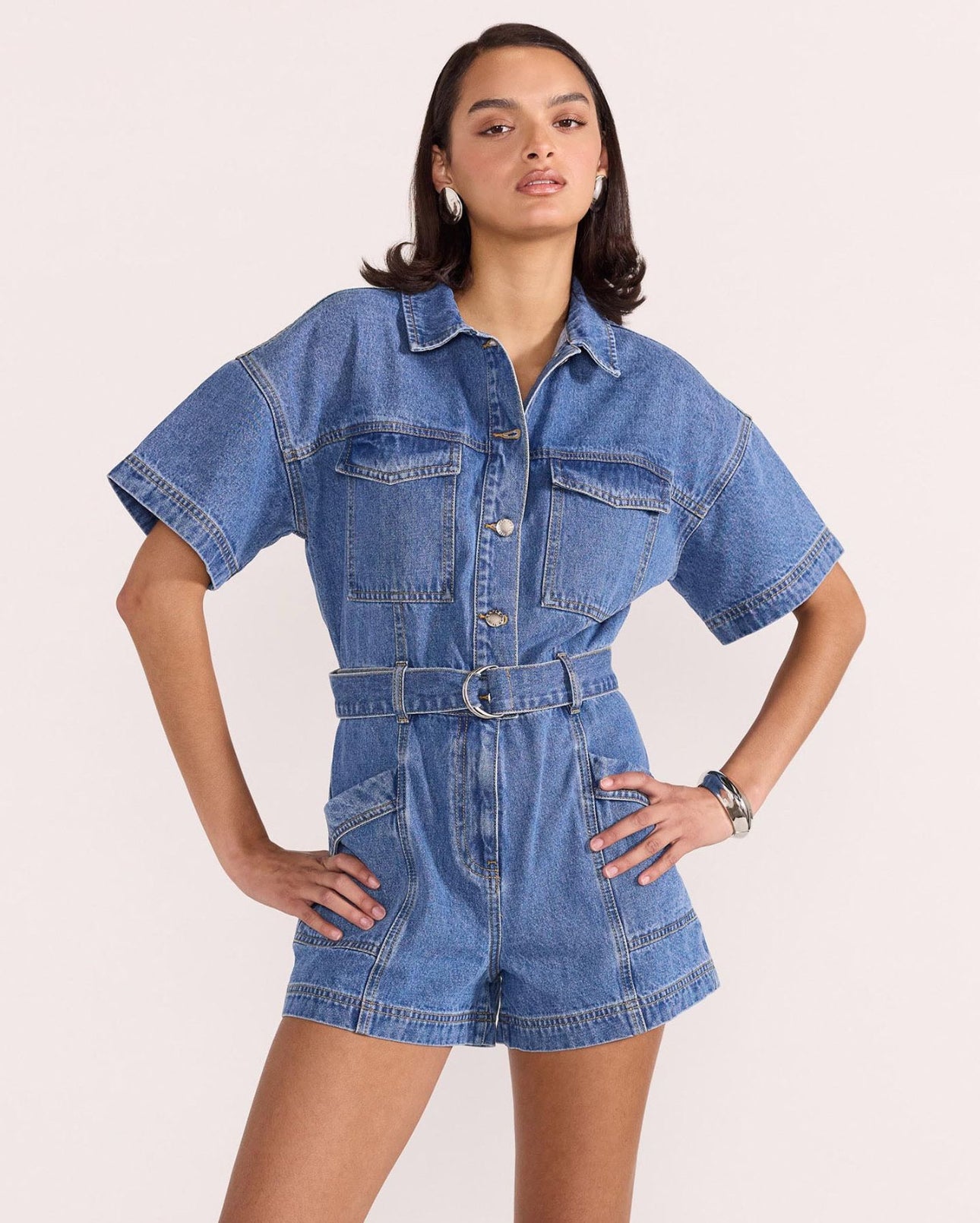 TATE DENIM PLAYSUIT