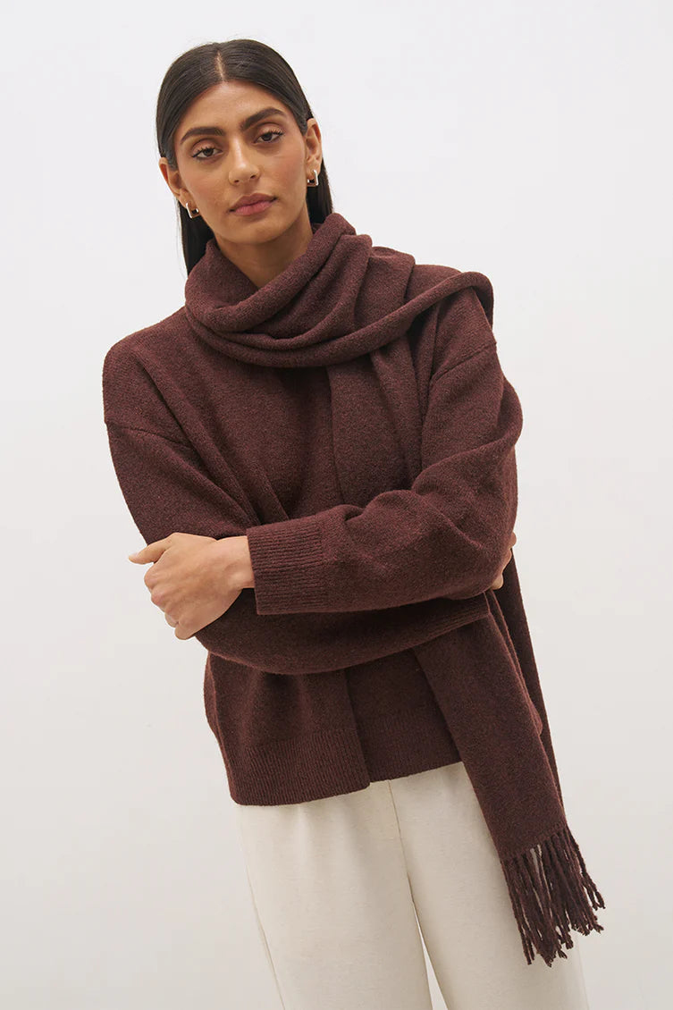 SCARF KNIT JUMPER