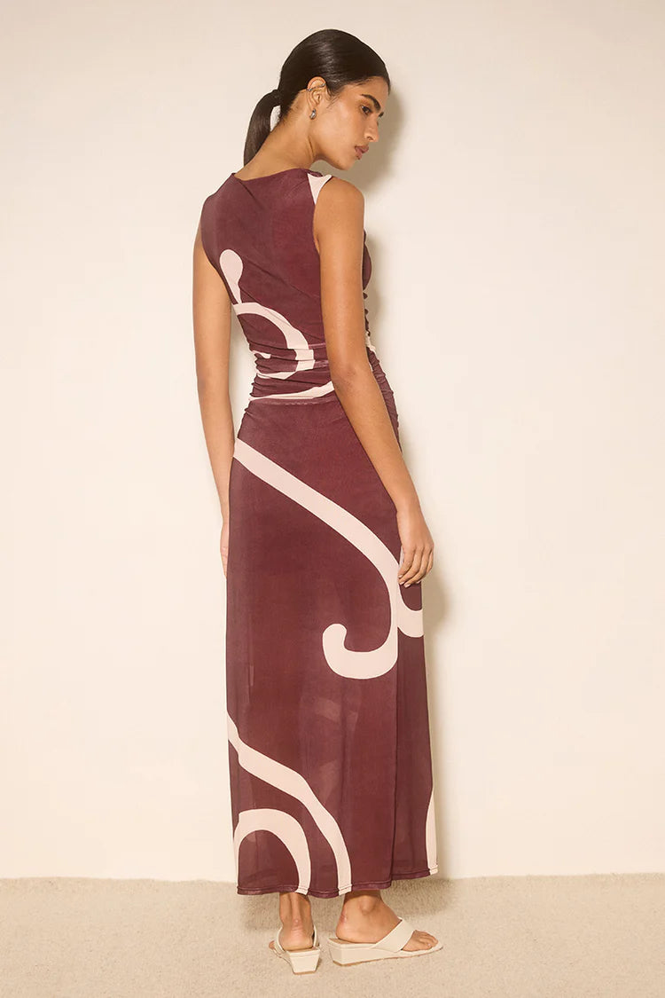 SIERRA DRESS - PLUM SWIRL