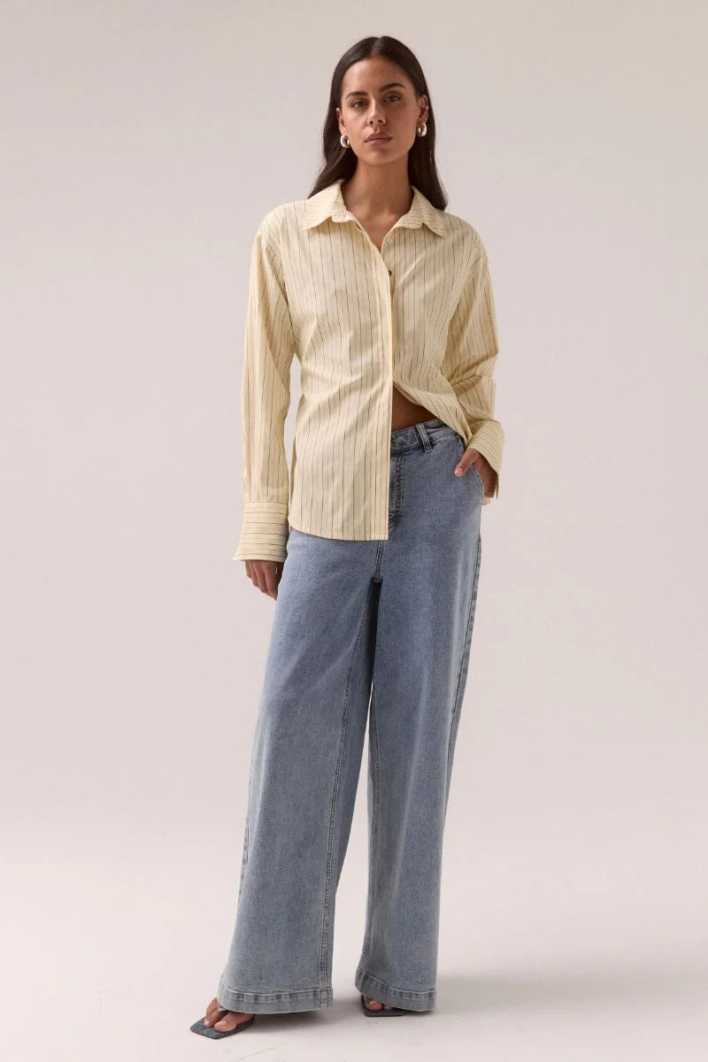 BRYNN SHIRT - LEMONADE STRIPE