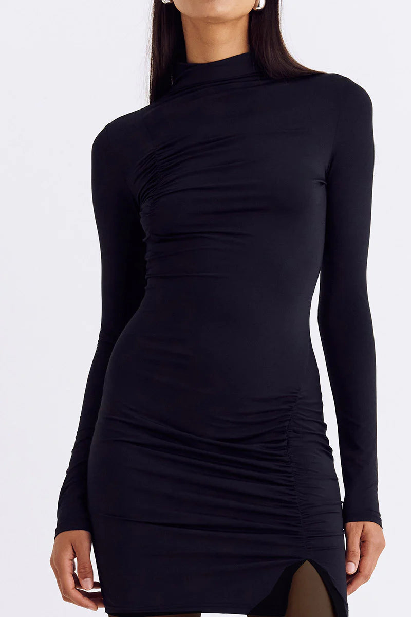 AUGUSTE FUNNEL NECK MINI DRESS