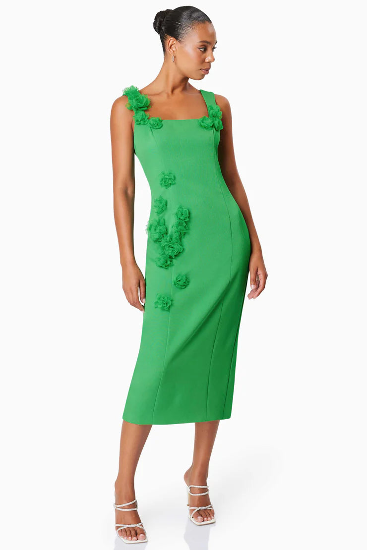 VALERIA MIDI DRESSN GREEN