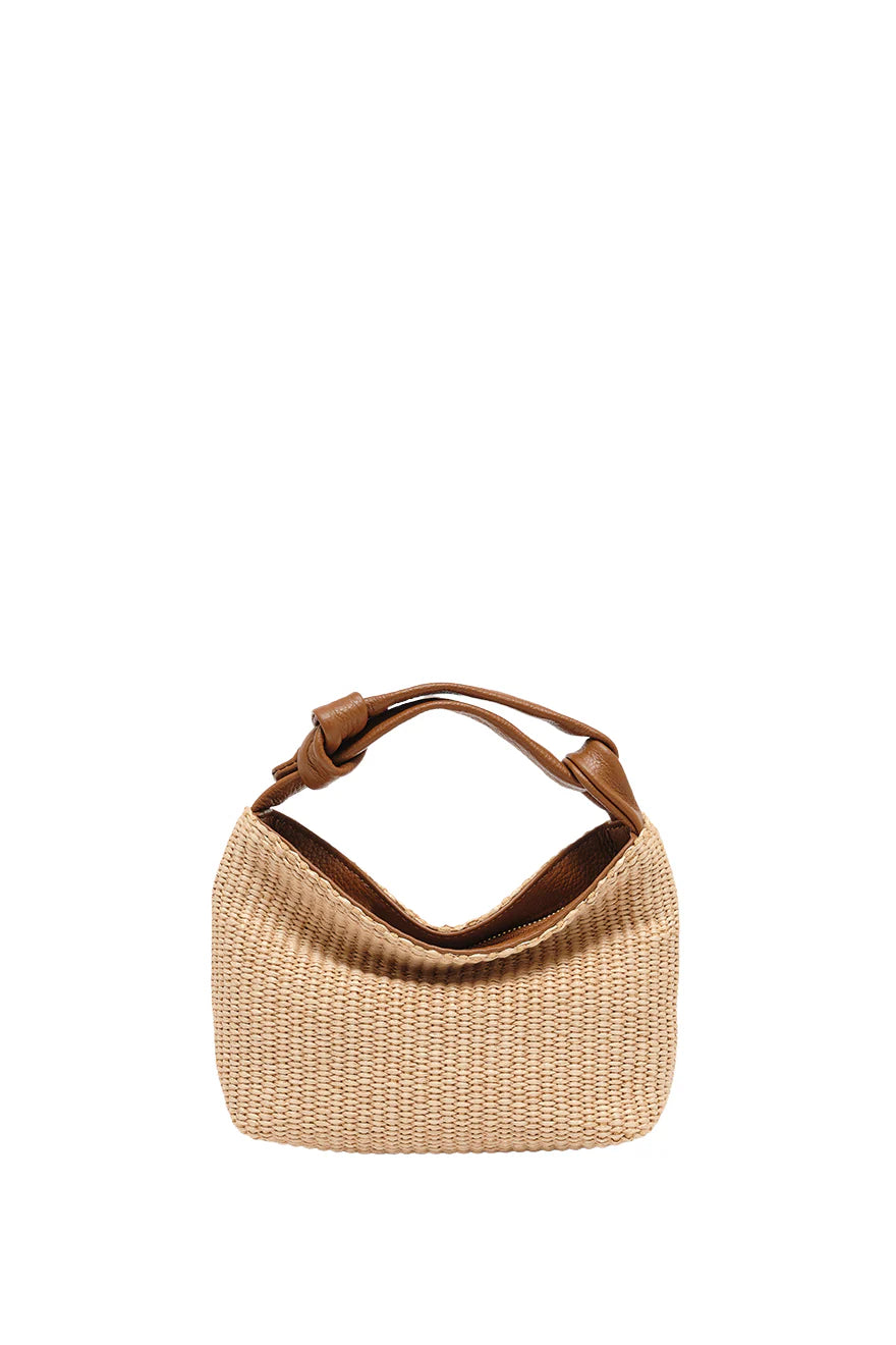 JESS RAFFIA POUCH TAN