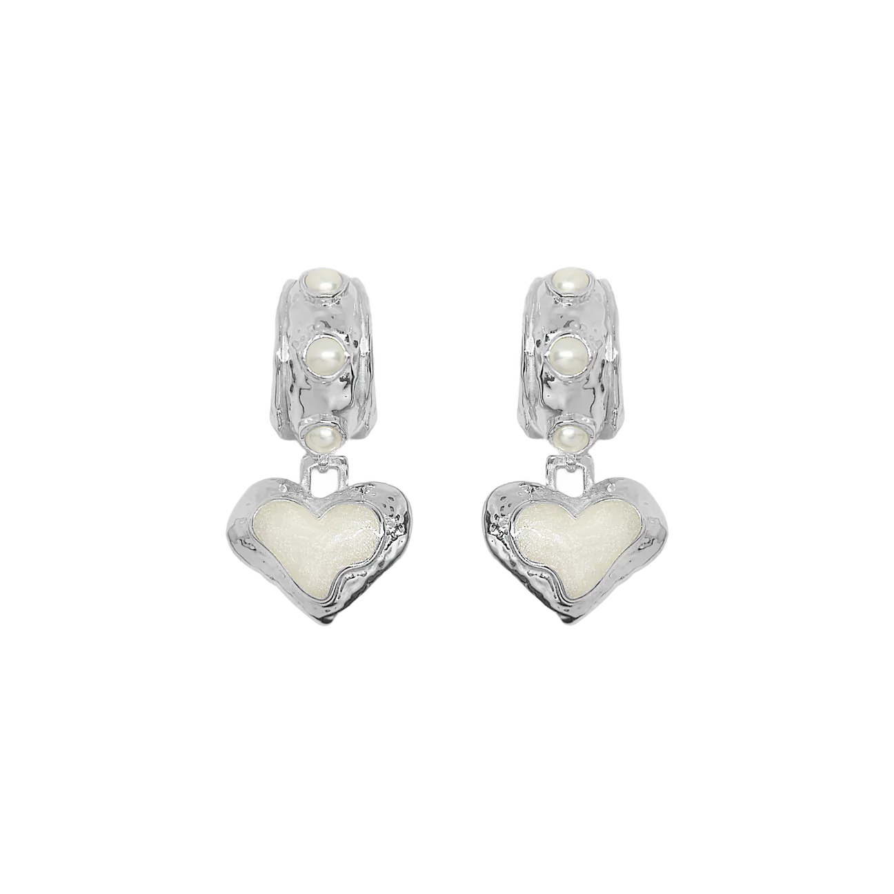 ELENA EARRINGS - SILVER PEARL