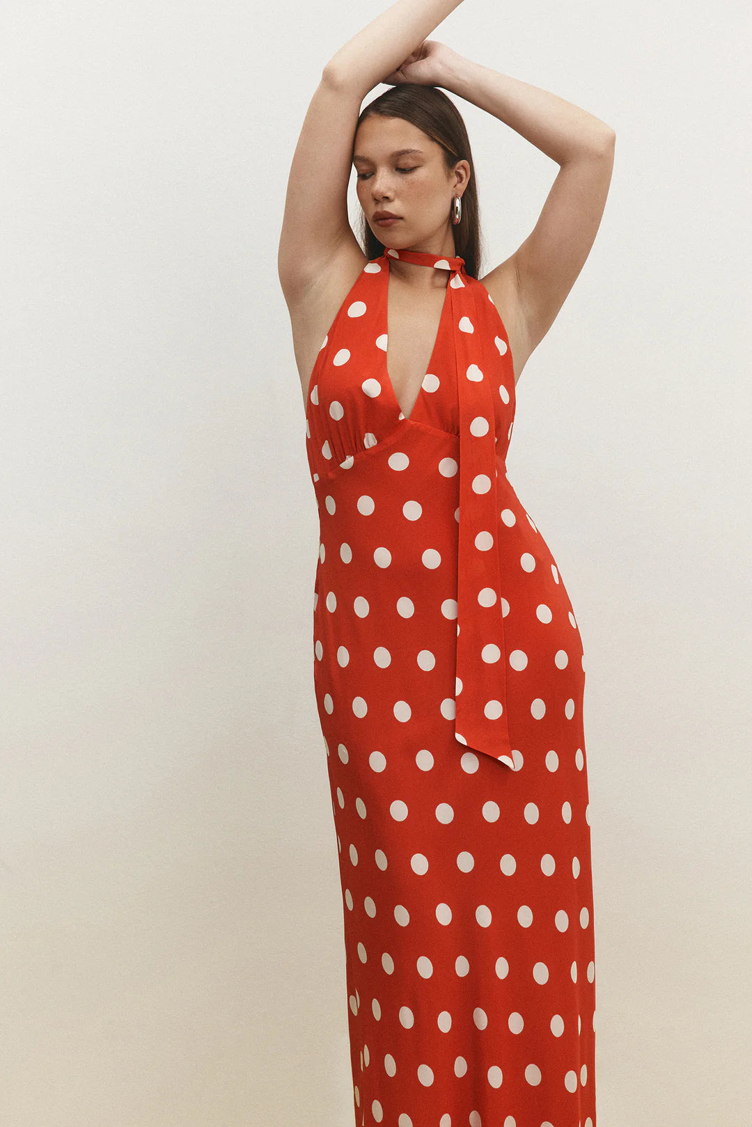 ELYSE MAXI DRESS - RED POLKA
