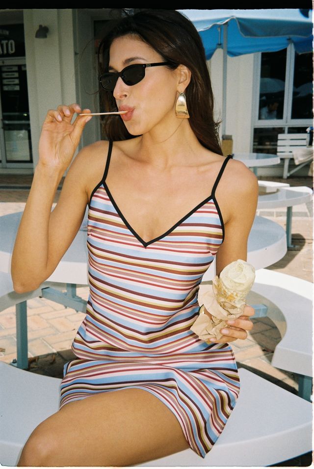 BIAS MINI DRESS - VINTAGE STRIPE