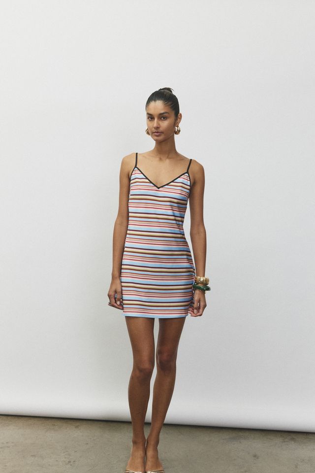 BIAS MINI DRESS - VINTAGE STRIPE