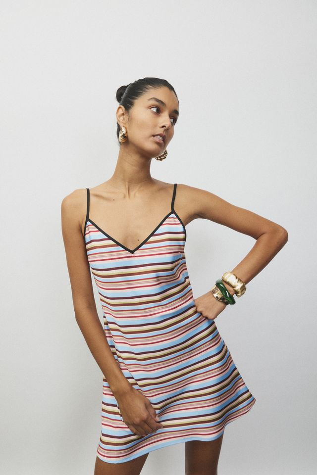 BIAS MINI DRESS - VINTAGE STRIPE