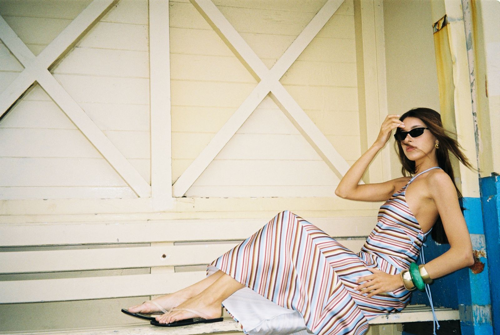 HALTER MAXI DRESS - VINTAGE STRIPE