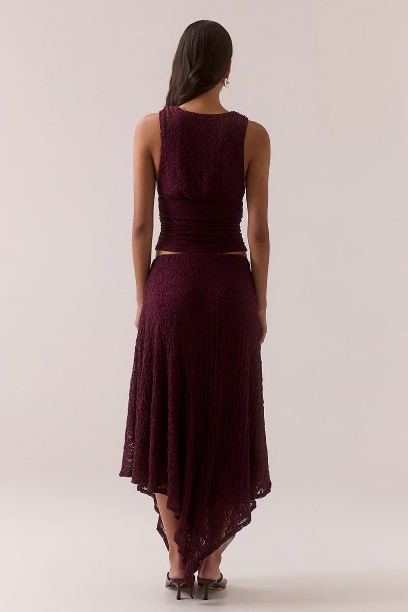 AAILA LACE SKIRT - PLUM