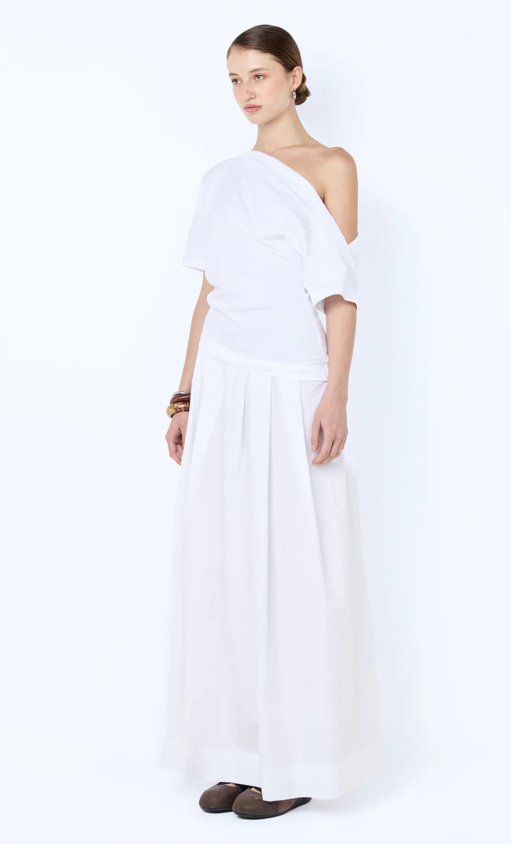 CHANTAL OFF SHOULDER MAXI DRESS WHITE
