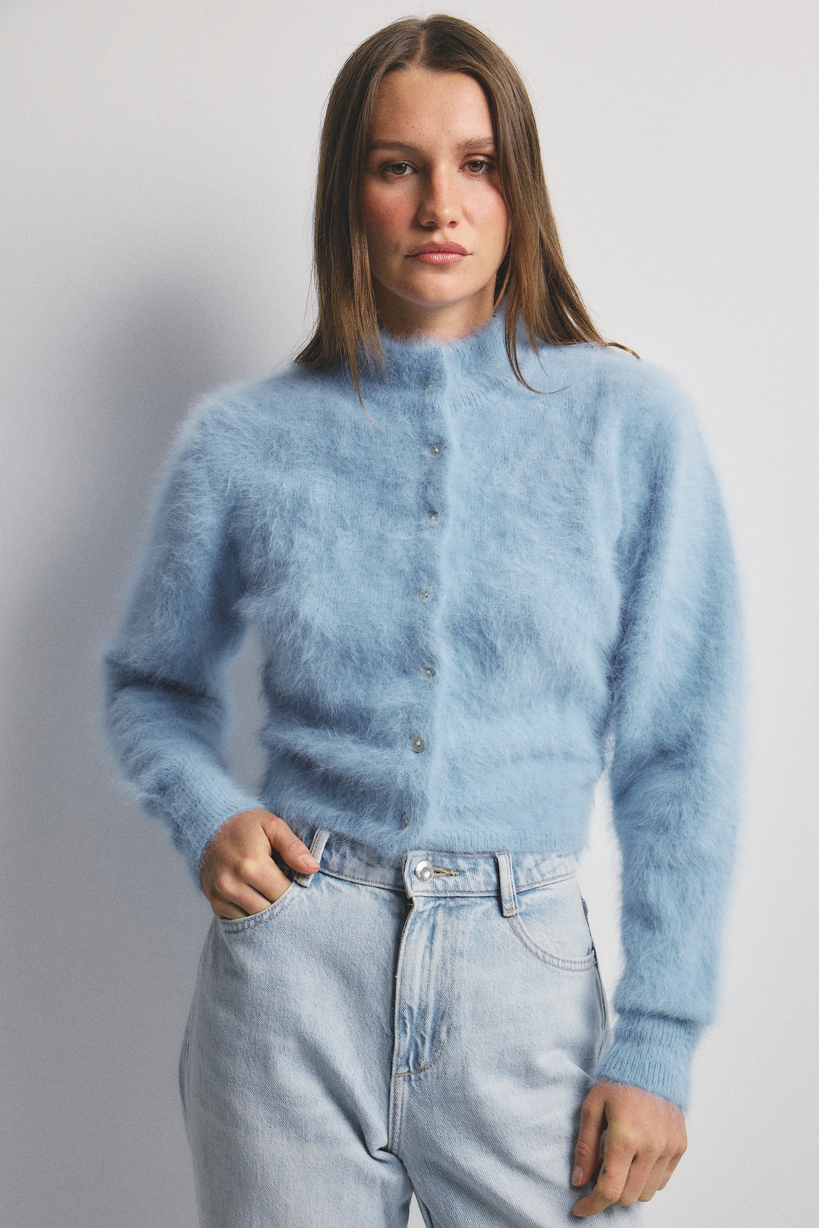 BELLA CASHMERE BUTTON CARDI