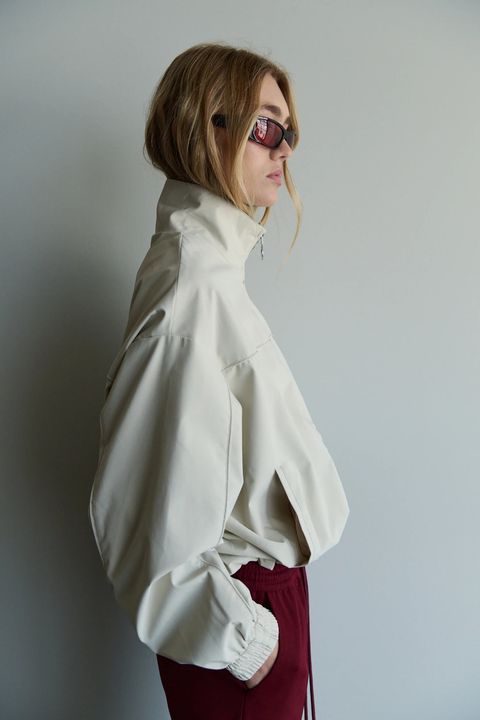 PARIS FUNNEL NECK JACKET BEIGE