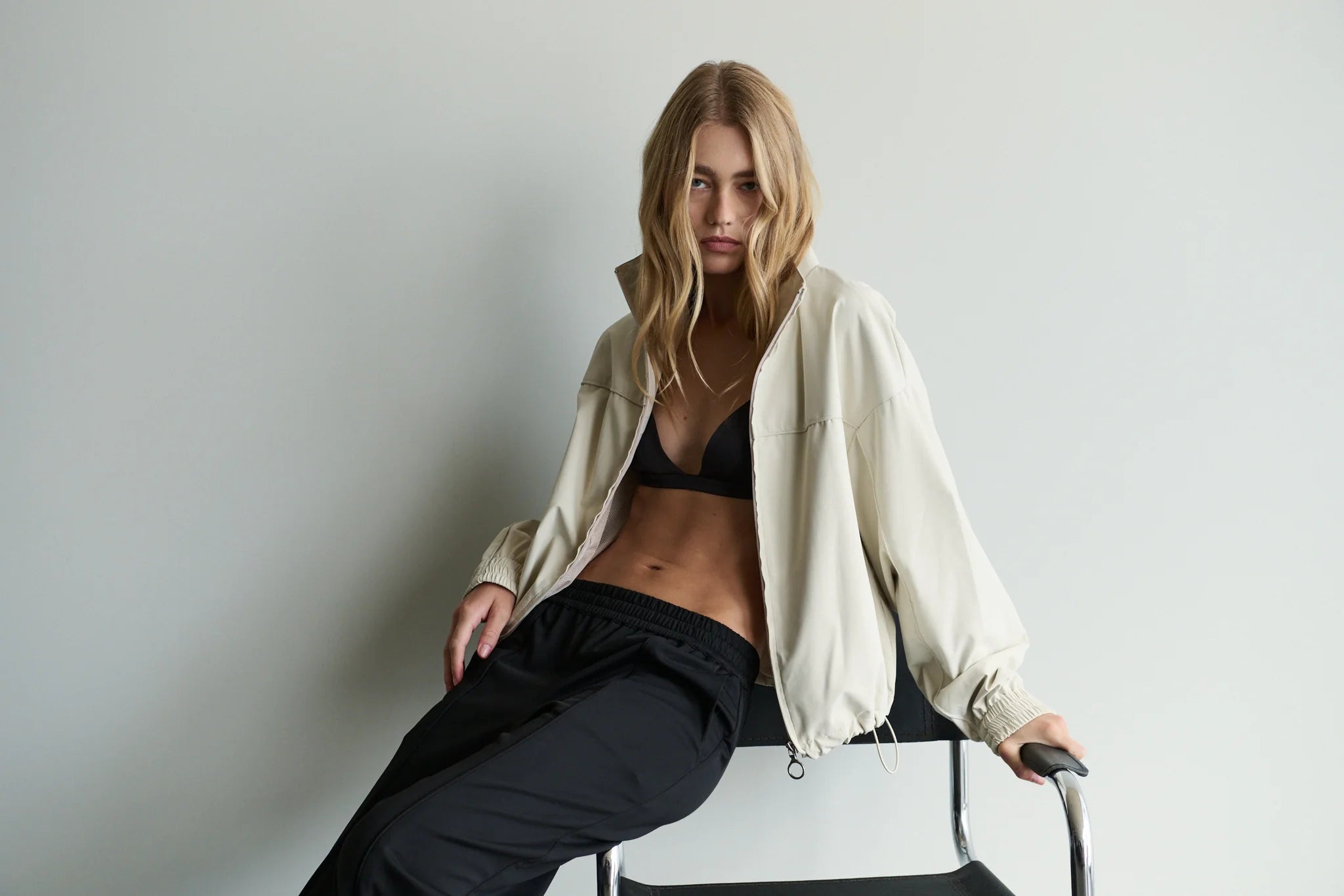 PARIS FUNNEL NECK JACKET BEIGE