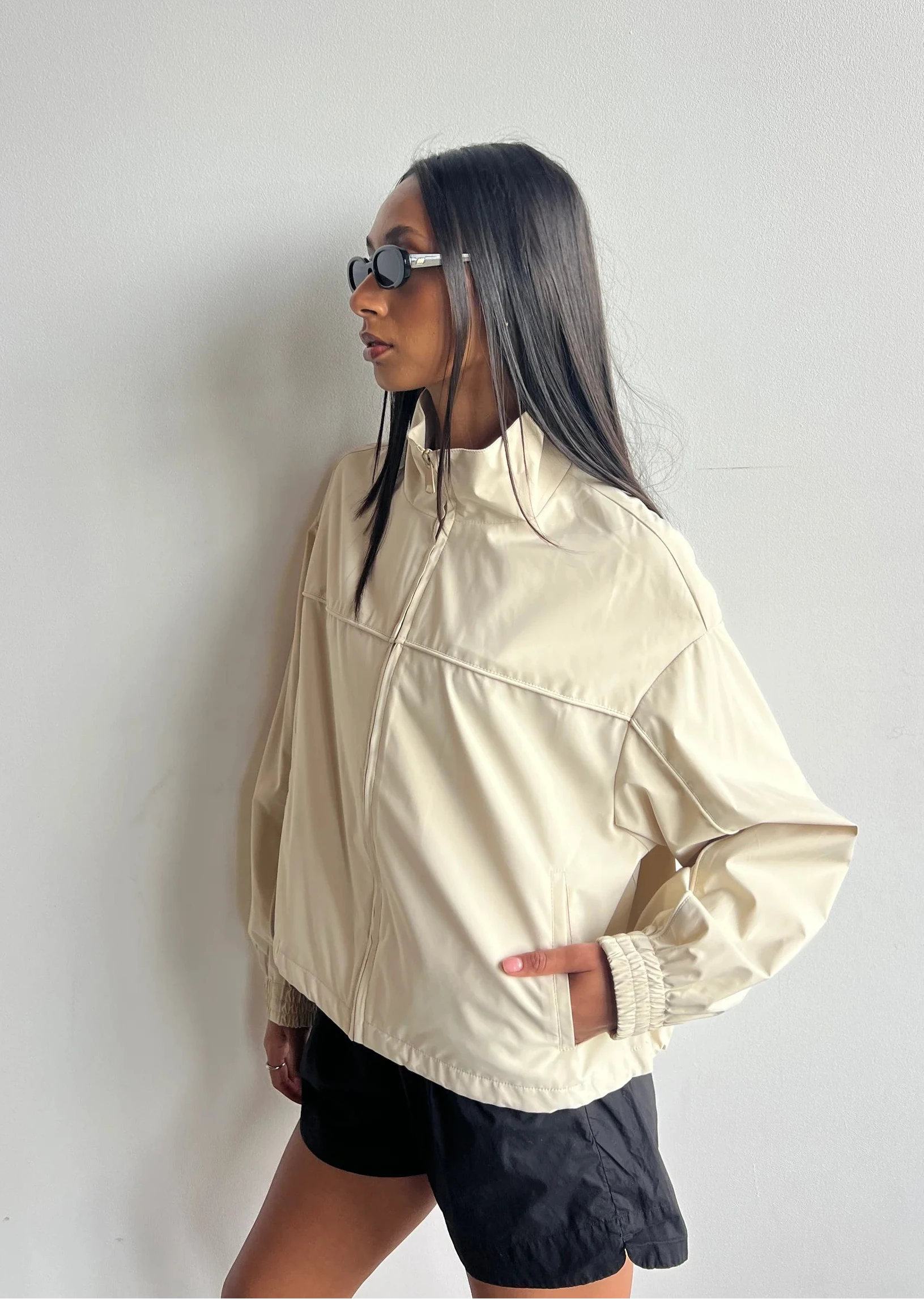 PARIS FUNNEL NECK JACKET BEIGE