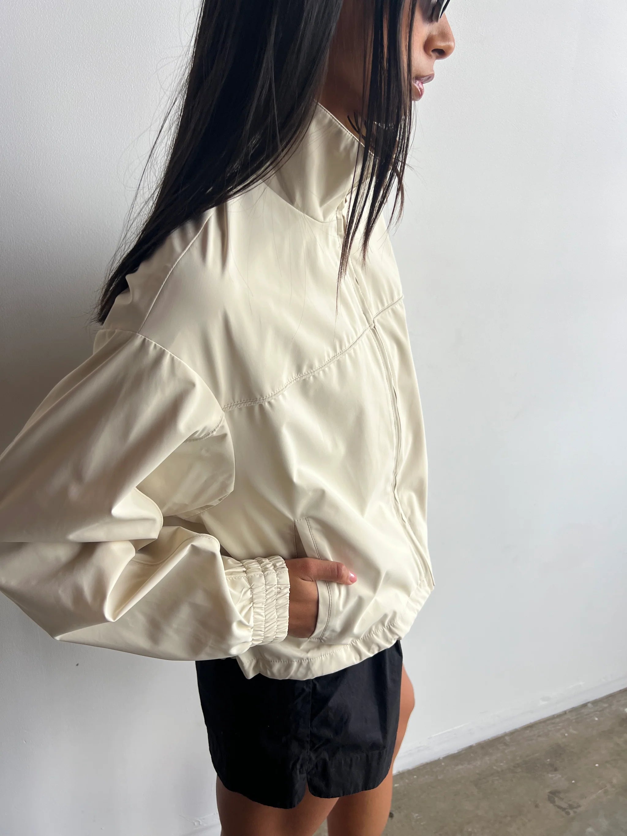 PARIS FUNNEL NECK JACKET BEIGE