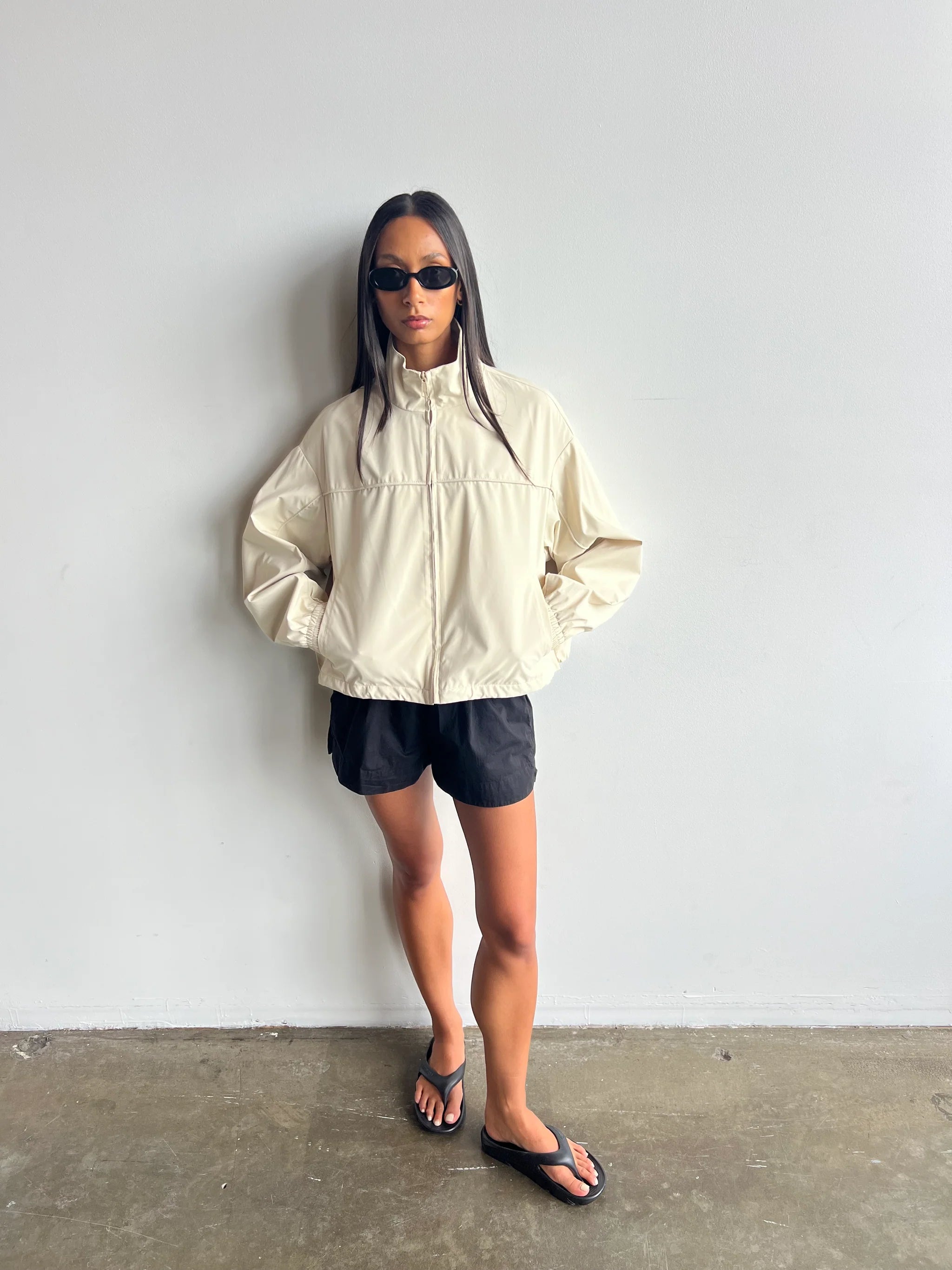 PARIS FUNNEL NECK JACKET BEIGE