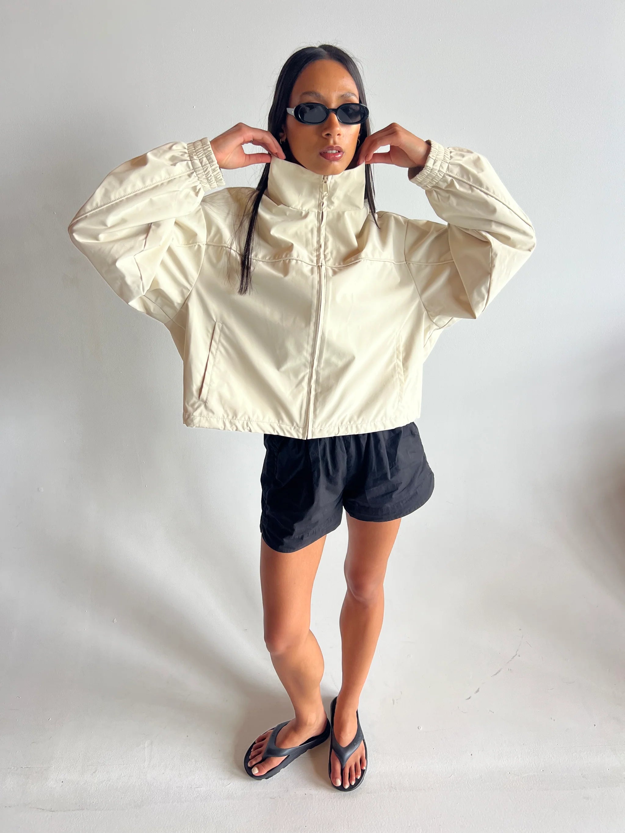 PARIS FUNNEL NECK JACKET BEIGE