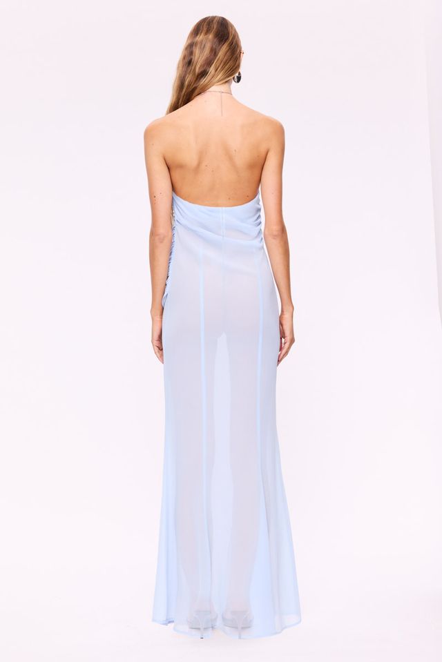 ANNALESE DRAPED GOWN ICE BLUE