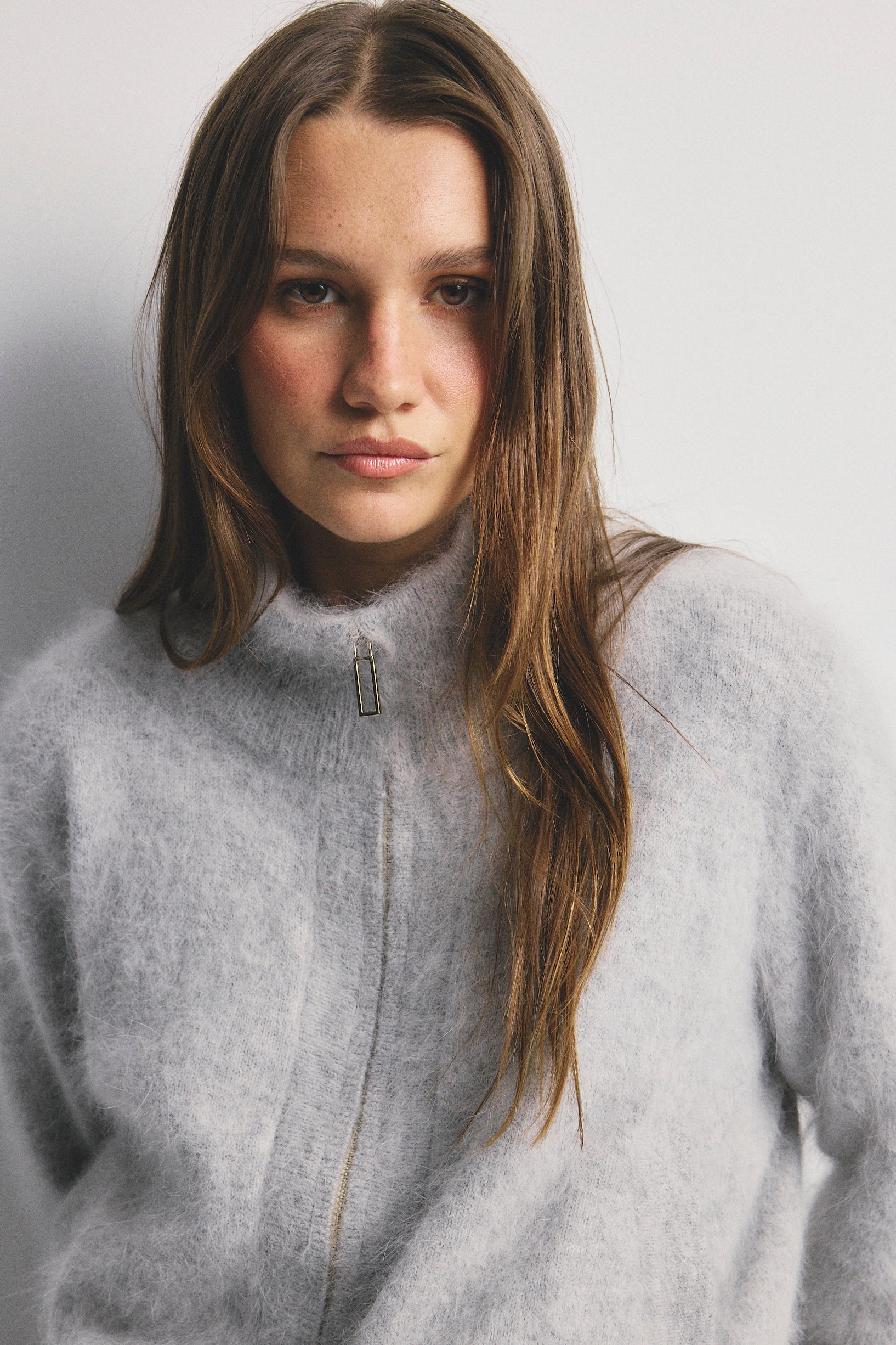 FELIX ZIP UP CARDIGAN CASHMERE