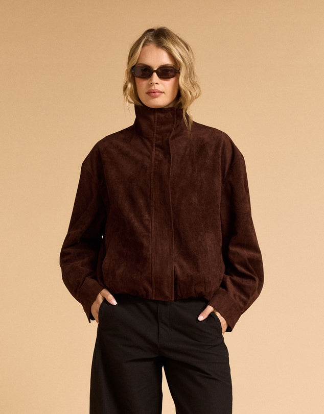 FAUX SUEDE BOMBER