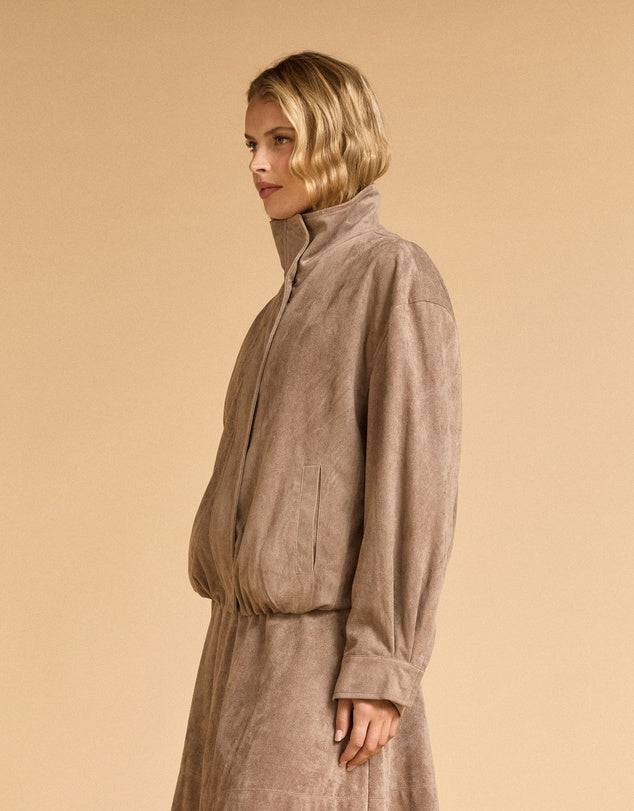 FAUX SUEDE BOMBER