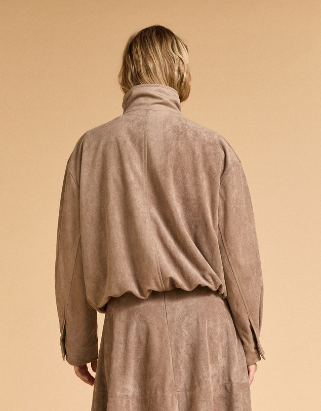 FAUX SUEDE BOMBER