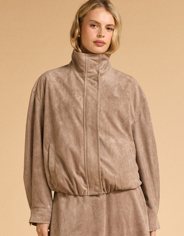 FAUX SUEDE BOMBER